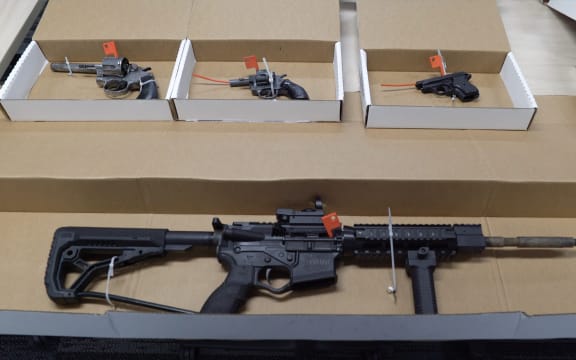 Some of the firearms seized in police's Operation Evansville.