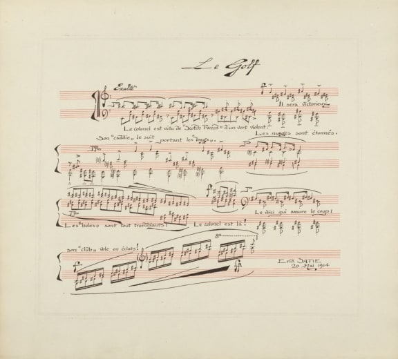 Le Golf. Calligraphy by Erik Satie