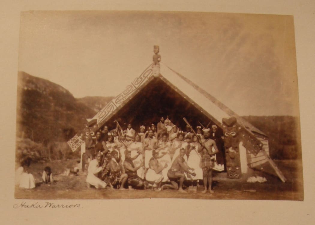 An image of Hinemihi circa 1881-1885, Te Wairoa