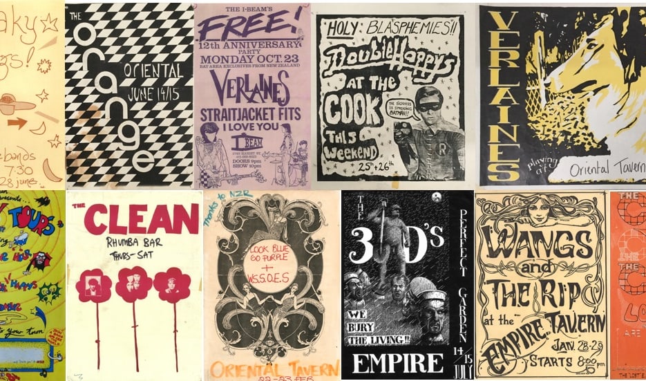 Dunedin Sound posters in the Hocken Collection.