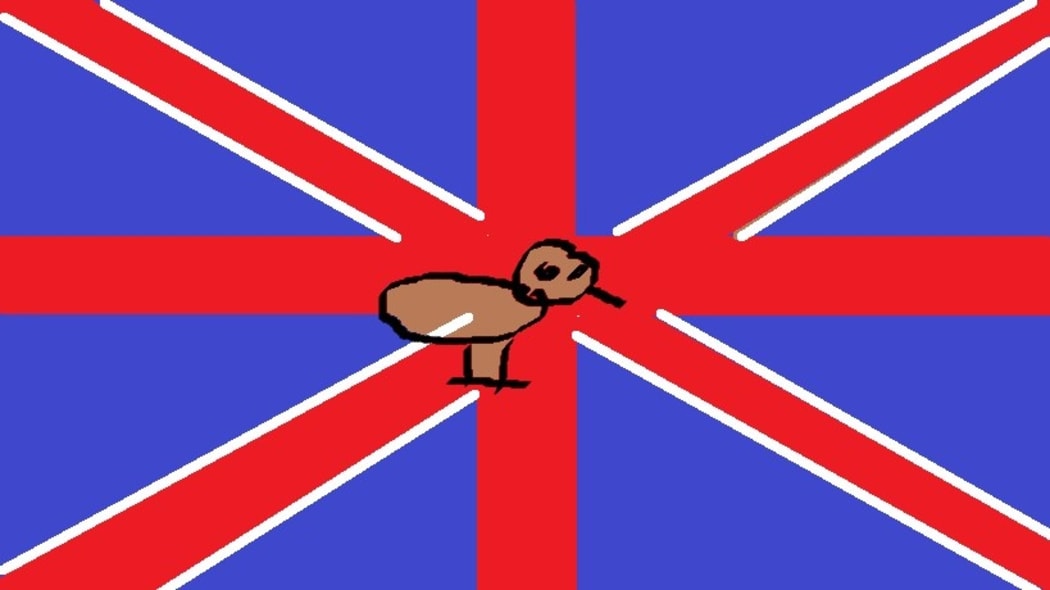 Nick Brown's design 'Pommy Kiwi' may be disqualified, as the bird faces away from the flagpole.