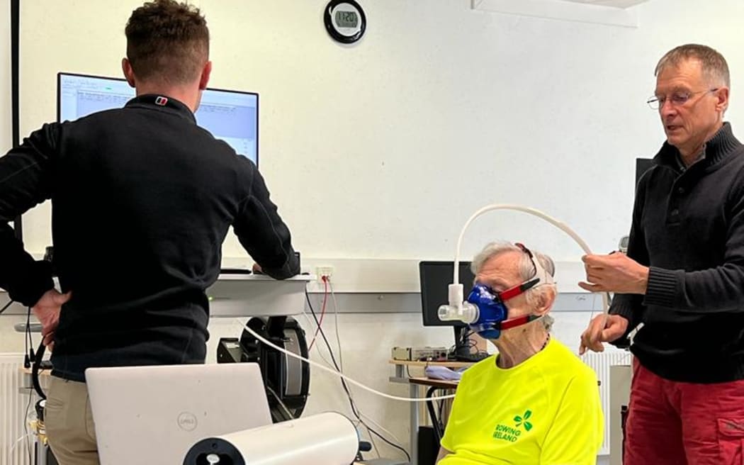 Richard Morgan being run through tests.