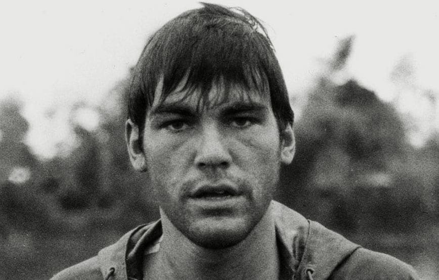 A young Oliver Stone on the cover of his 2020 memoir Chasing the Light
