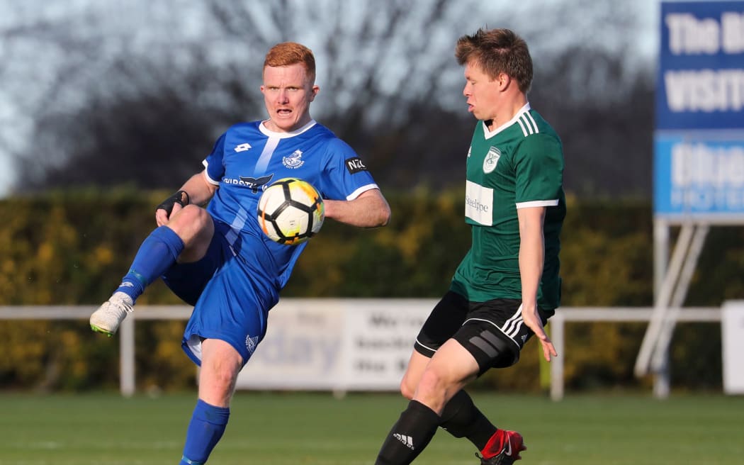Napier's Jonny McNamara. Napier City Rovers v Onehunga Sports, Chatham Cup Semi Final football,  2019.
