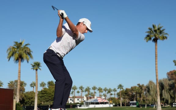 Steven Alker plays a tee shot on the 11th hole during the third round of the Charles Schwab Cup Championship at Phoenix Country Club.