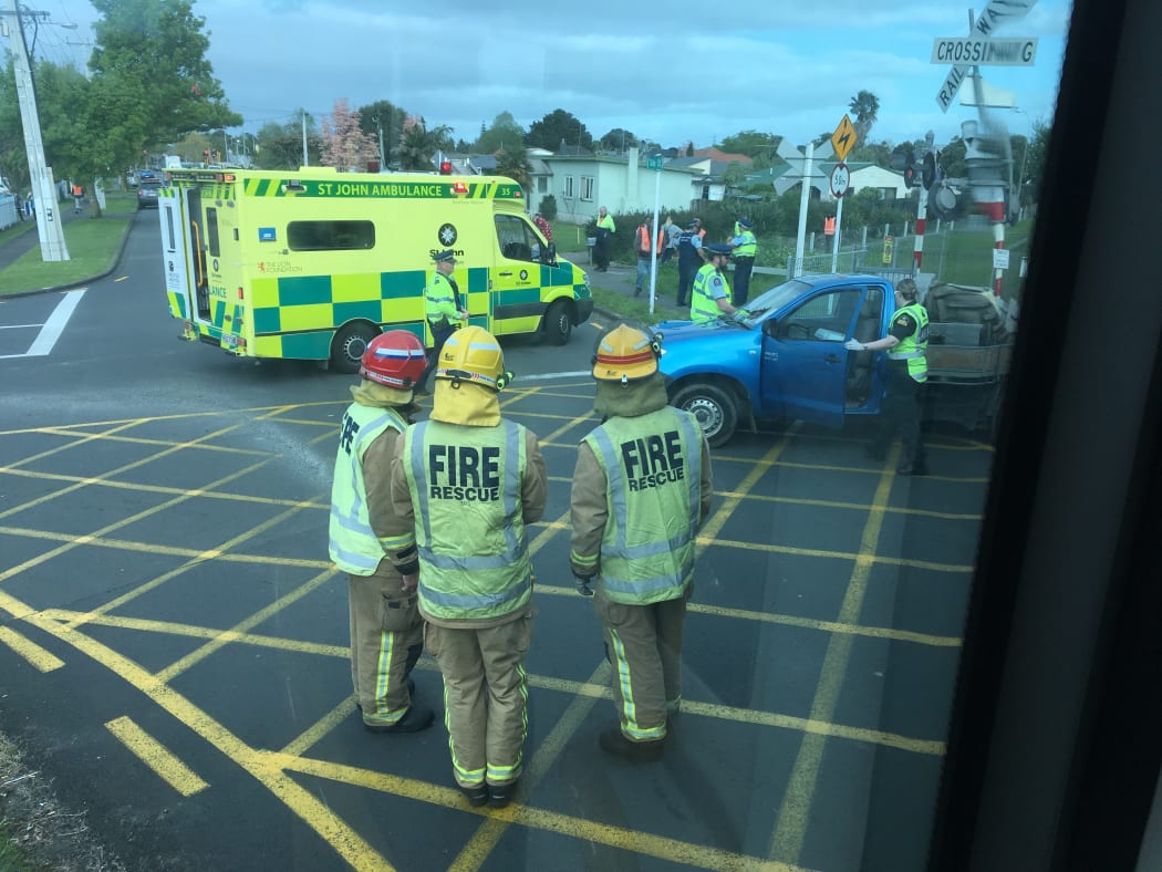 The incident at Takanini has closed the rail line.