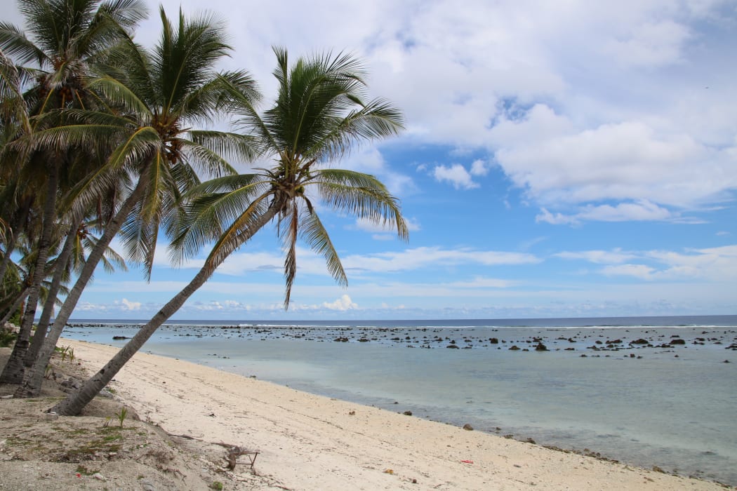 This photograph taken on September 2, 2018 shows a beach view in Ewa on the Pacific island of Nauru.