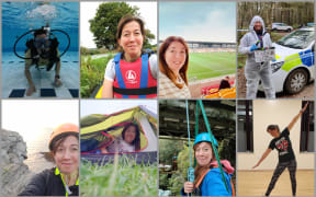 Sally Millington trying a selection of activities, including scuba diving, abseiling, canoeing, jazz dance, being an acting extra, solo climbing and watching a rugby league game live.