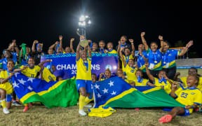 OFC Women’s Nations Cup Champions Solomon Islands during the OFC Women's Nations Cup 2025, Final, Papua New Guinea v Solomon Islands, HFC Bank Stadium, Suva, Fiji, Saturday 19 July 2025. Photo: Kirk Corrie / www.phototek.nz