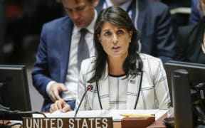 NEW YORK, NY - MAY 30: United States Ambassador to the United Nations Nikki Haley speaks during a UN Security Council emergency session on Israel-Gaza conflict at United Nations headquarter on May 30, 2018 in New York City.