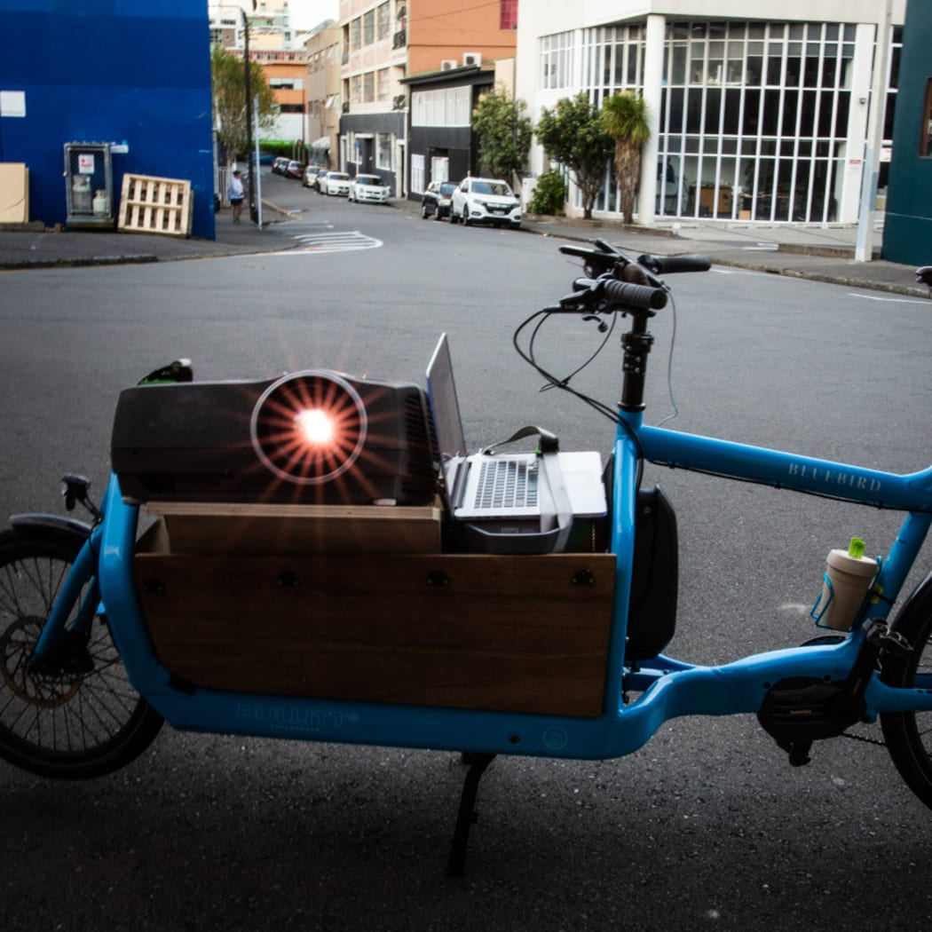 Marcus McShane's mobile projection booth for project Velocine