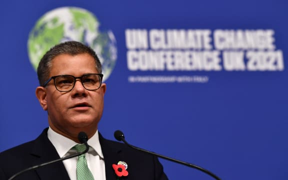 Britain's President for COP26 Alok Sharma speaks at a press conference at the close of the COP26 UN Climate Change Conference in Glasgow on 13 November 2021.