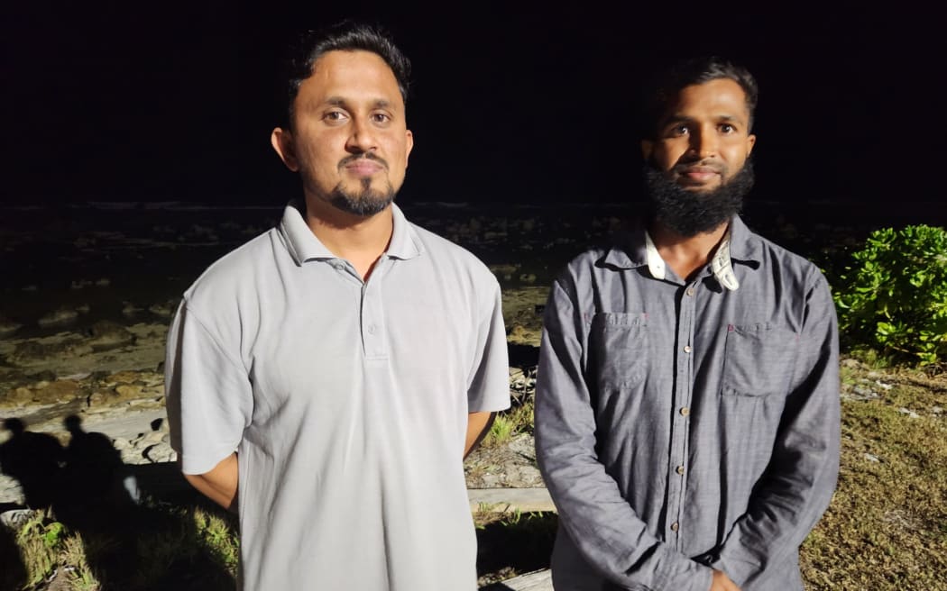 Asylum seekers who are staying in the community, Umair Bacha (left) from Pakistan and Mohammad Saju Ahmed from Bangladesh