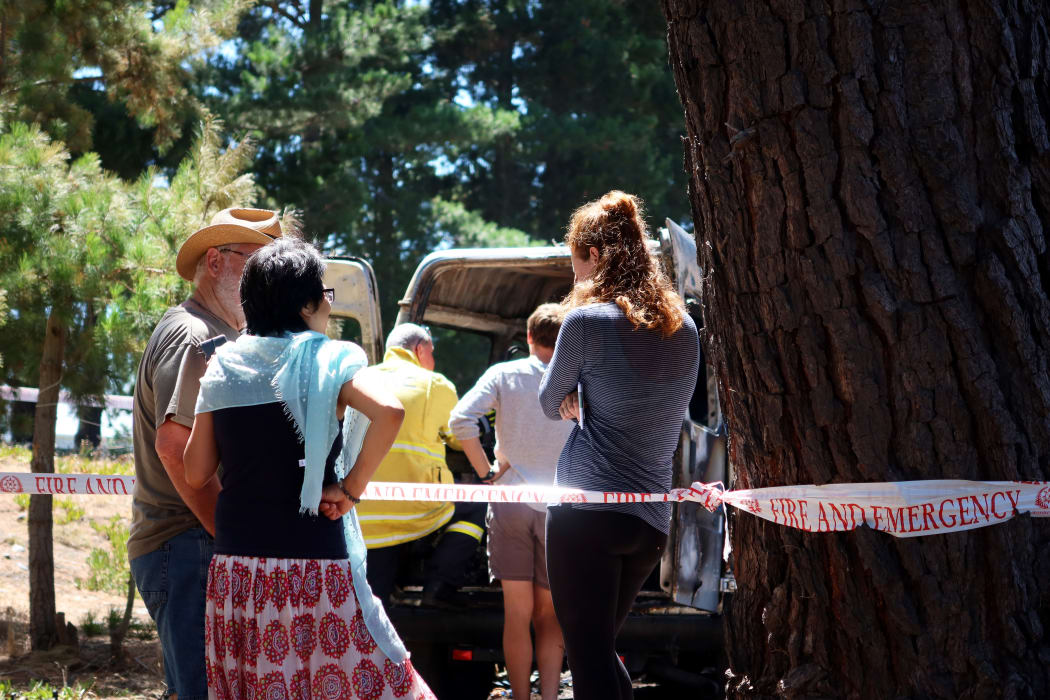 Campers console the couple from the United Kingdom.