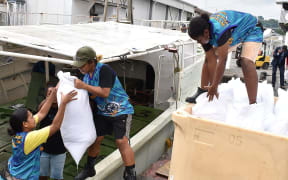 A world first, the all-female deck crew of the tuna longliner Seaka II loading supplies ahead of their maiden voyage. June 2022