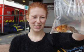 Resident Brittany Godderidge and Sir Swimsalot.