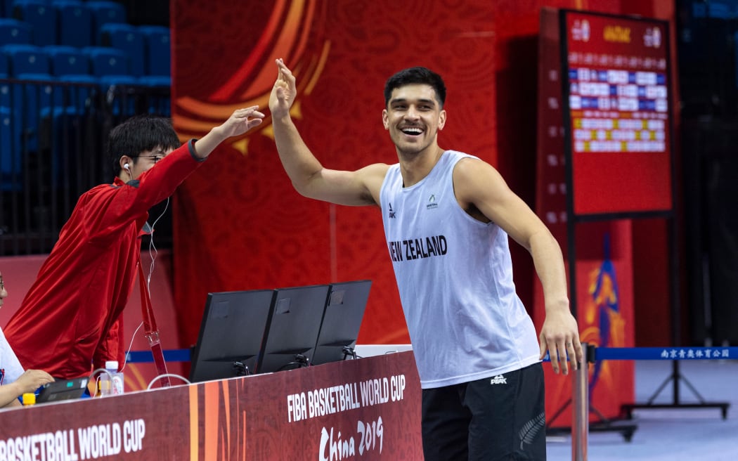 FIBA World Cup Basketball 2019 Group phase match. New Zealand training session with point guard Shea ILI.