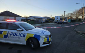 Police at the scene of the fatal shooting at Clyde Road in Bryndwr, Christchurch 14 August 2025.