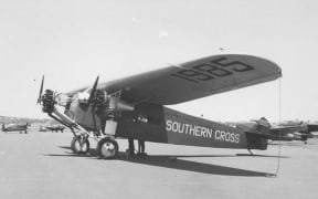 Charles Kingsford-Smith's 'Southern Cross' Fokker plane, the first plane to cross the Pacific Ocean, and the first to cross the Tasman Sea.
