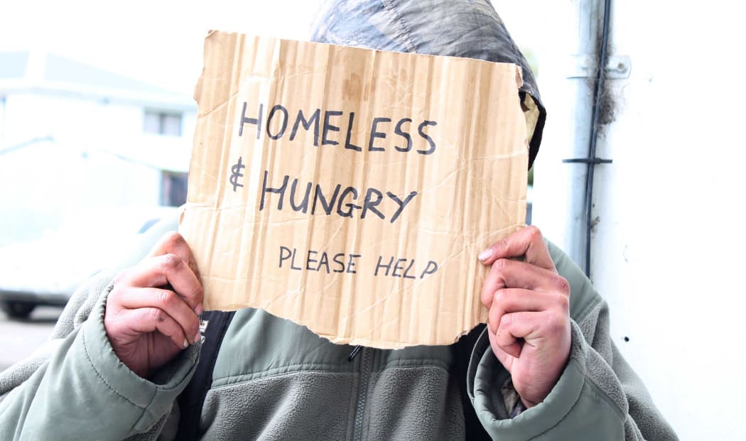 Jackson asking for help in central Christchurch.