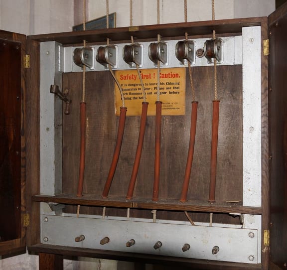 An Ellecombe bell ringing mechanism for 6 bells.