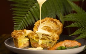 A pie inspired by eggs benedict at Salut in Wellington.