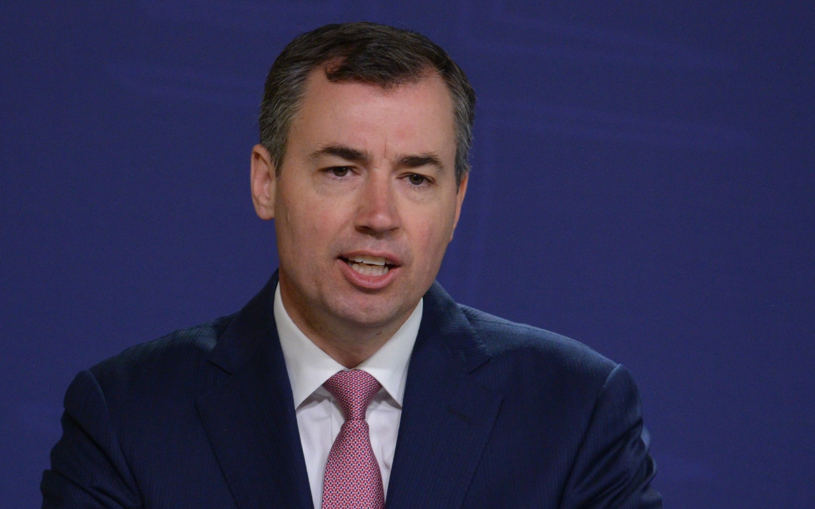 Australian justice minister Michael Keenan (at right) and Australian Federal Police Commissioner Andrew Colvin.