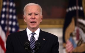WASHINGTON, DC - APRIL 06: U.S. President Joe Biden delivers remarks on the state of vaccinations in the U.S. in the State Dining Room of the White House April 6, 2021 in Washington, DC.