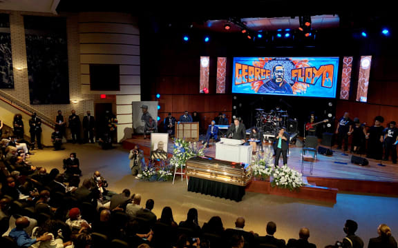 A memorial service for George Floyd in Minneapolis, Minnesota.