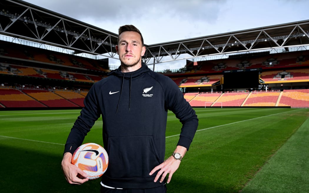 New Zealand All Whites striker Chris Wood ahead of the game against Australia in Brisbane, 2022.