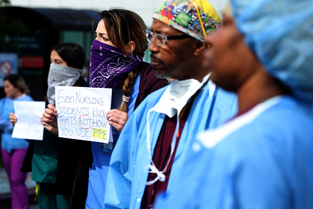 Dozens of Californian health care workers with Alameda Health System staged a protest to demand better working conditions and that proper personal protective equipment be provided.