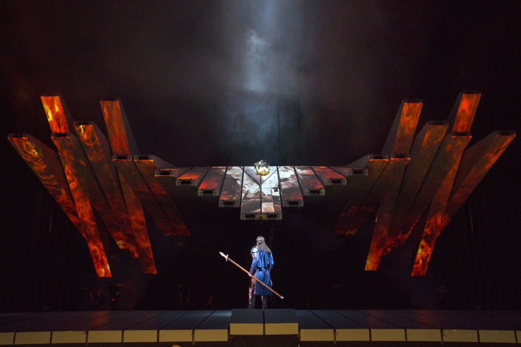 A scene from Act III of Die Walküre at The Met