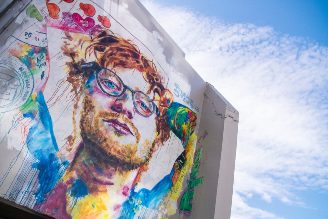 The giant Ed Sheeran mural in Dunedin