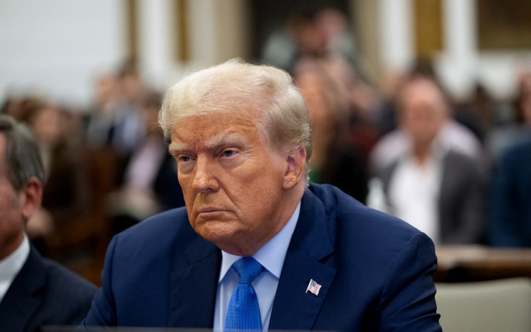 Former US president Donald Trump in court during his civil fraud trial at New York State Supreme Court on 6 November 2023 in New York City.