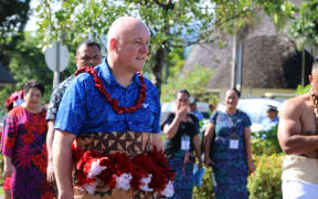 Prime Minster Christopher Luxon attends a ceremony to bestow on him a matai title, 16 March 2026, Apia.