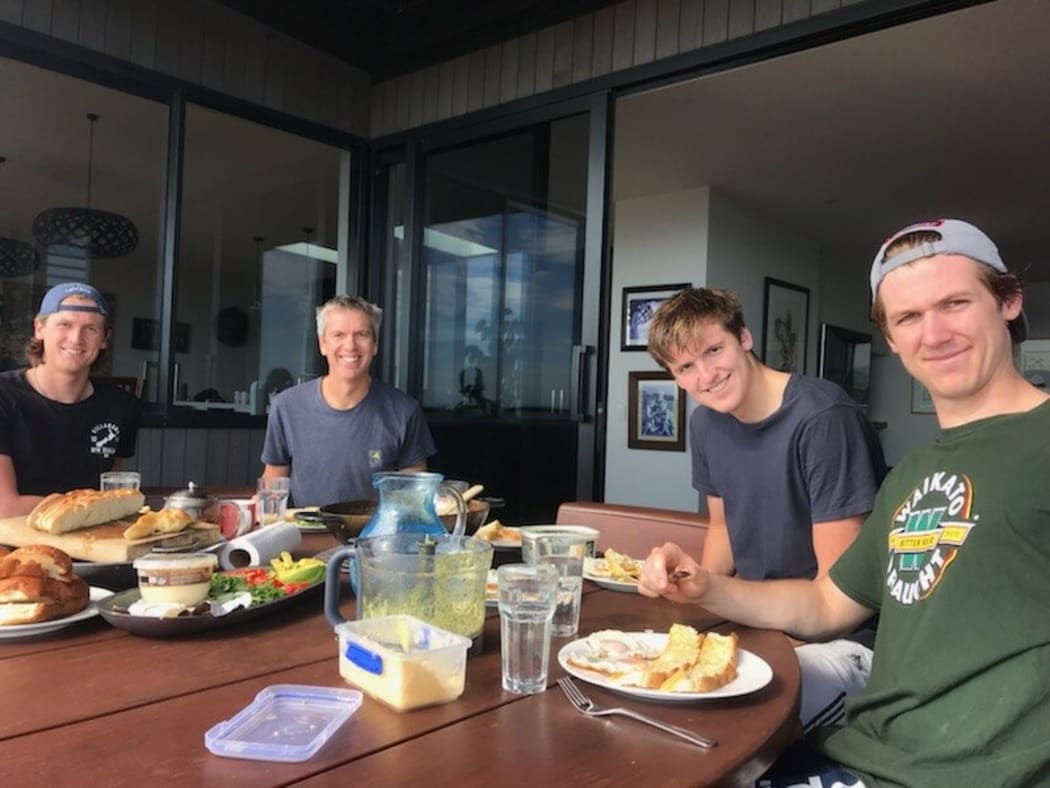 Mark Jenkins at home with his sons.