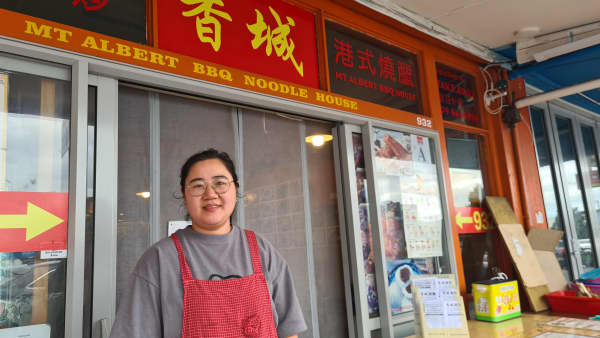 932 BBQ Noodle House manager Alice Lau stands outside the New North Road business.