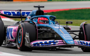 Esteban Ocon of France driving the A523 Alpine