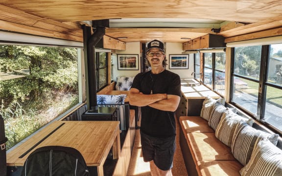 Andy Cleverly in his renovated bus