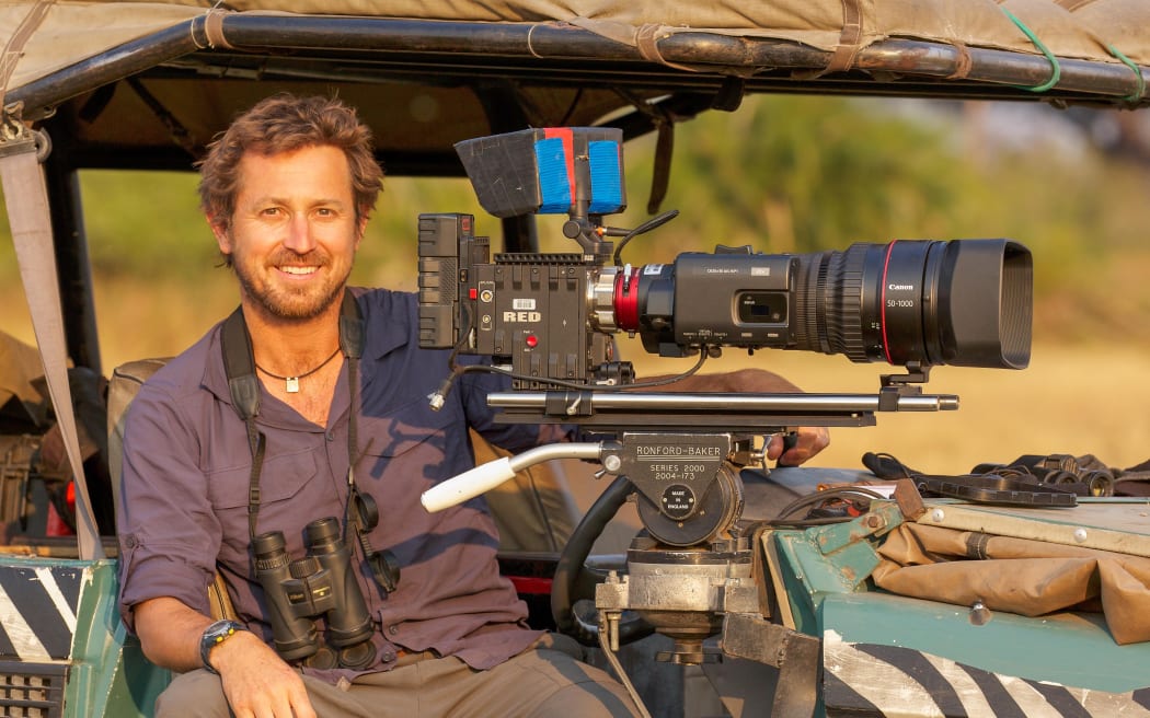 Biologist and wildlife filmmaker, Chadden Hunter, 'on set'.