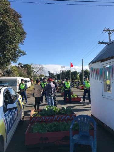 Police at Ihumātao to serve an eviction notice by a bailiff against people who have been occupying the site.
