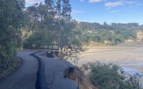 Paturoa Road in Titirangi - flood damage