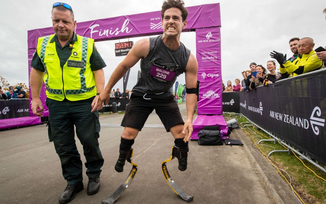 Liam Malone completing the Hawke's Bay marathon