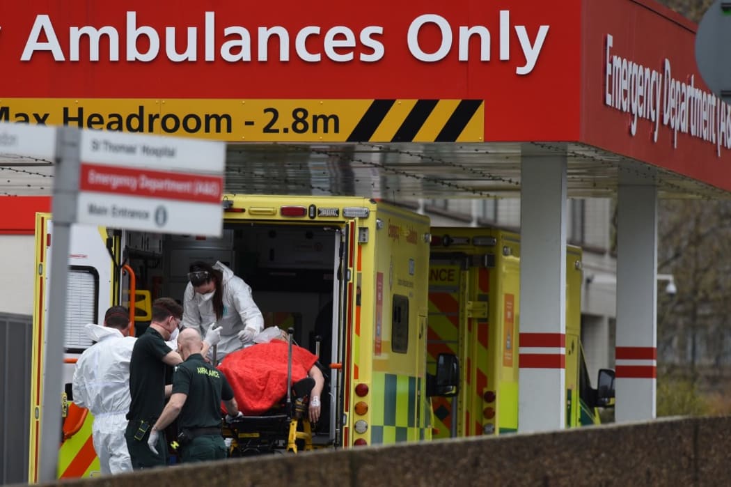 A patient arrives at St Thomas's Hospital.