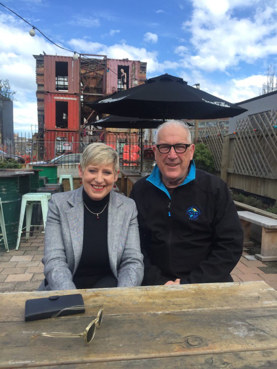 Lianne Dalziel and husband Rob Davidson celebrate preliminary results in the Christchurch local body election.