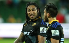 The Hurricanes second-five Ma'a Nonu and fullback Nehe Milner-Skudder.