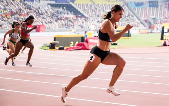 Zoe Hobbs in action in the heats of the women's 200m at the 2019 World Athletics Championships.