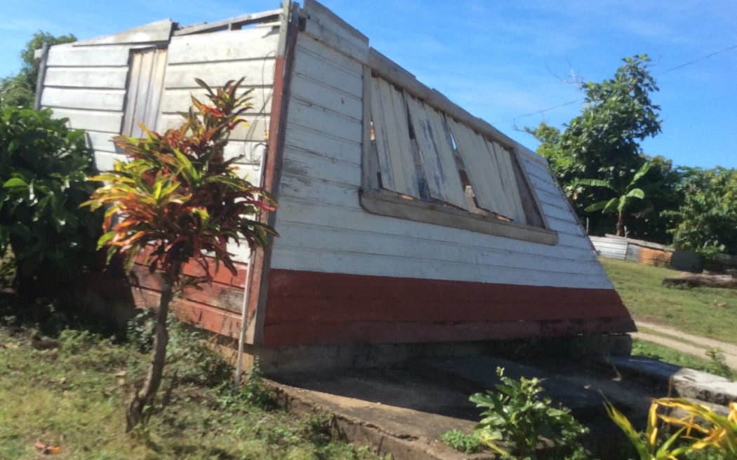 A damaged house on an island in Tonga's  Ha’apai group.