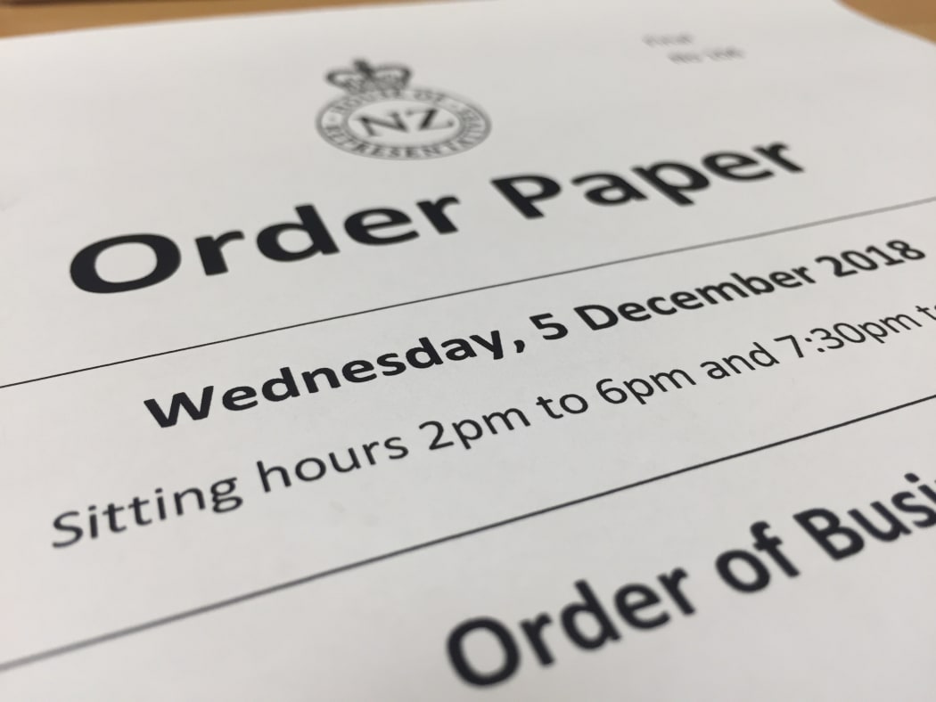The Order Paper cover for Dec 5th