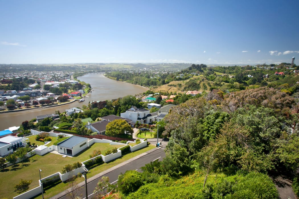 Overlooking the Whanganui River and City New Zealand. Photo taken from Durie Hill